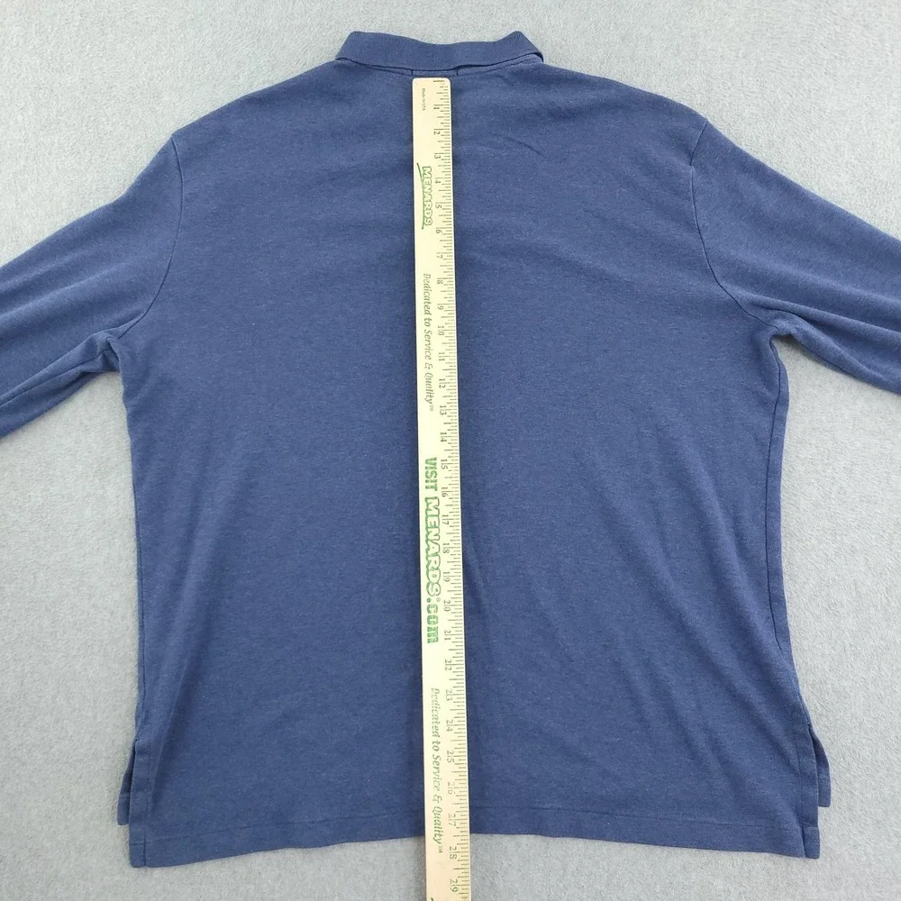 Polo Ralph Lauren Polo Shirt Mens 2XL Blue Cotton Pony Logo Long Sleeve Top